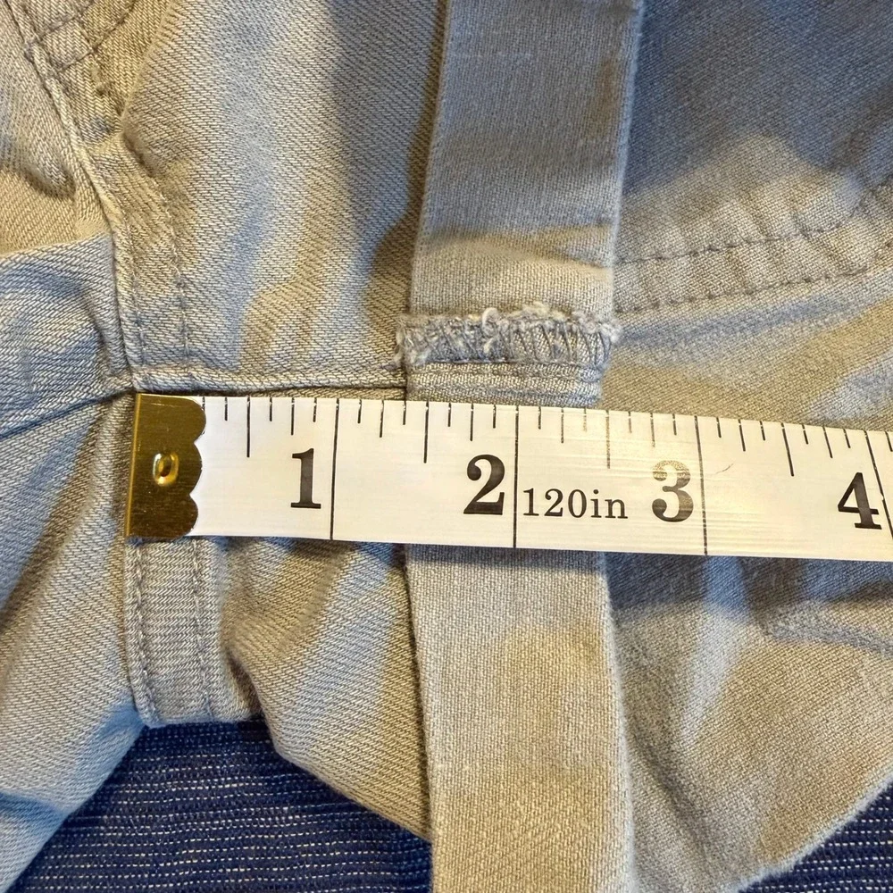 7 For All Mankind Tan Distressed Denim Shorts Button Fly Low Rise Size 27 Gray